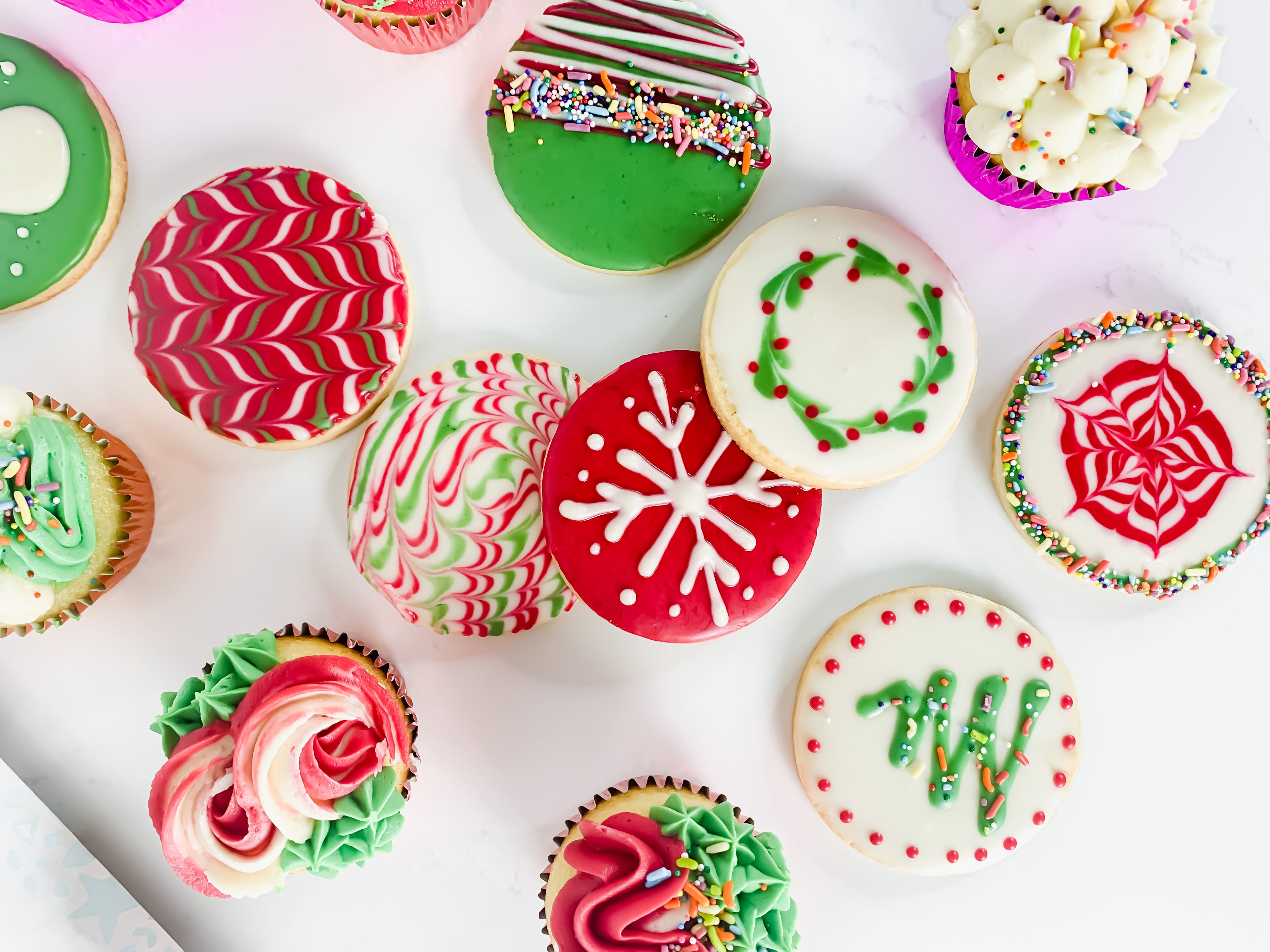 Holiday cookies and cupcakes