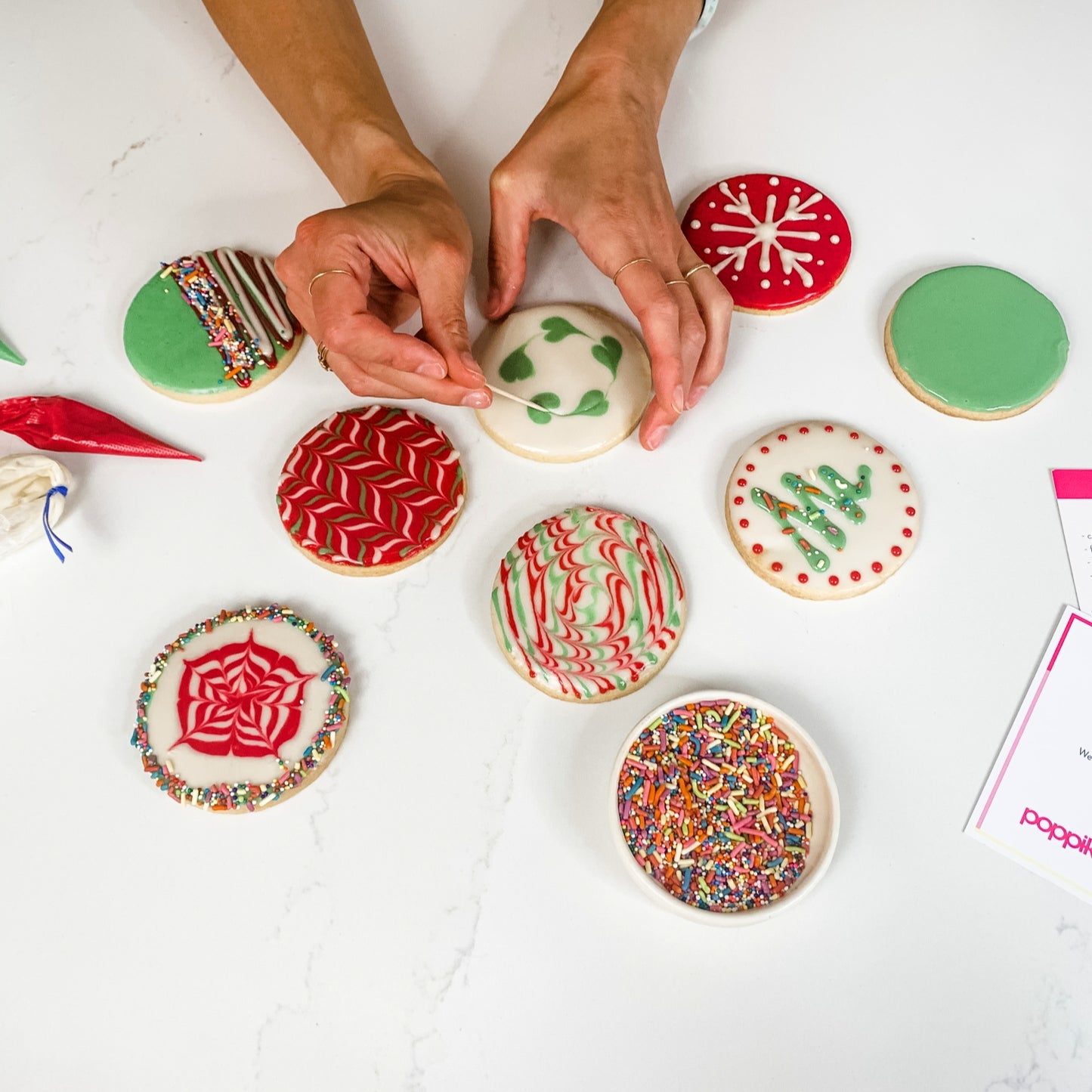 Decorating holiday cookies