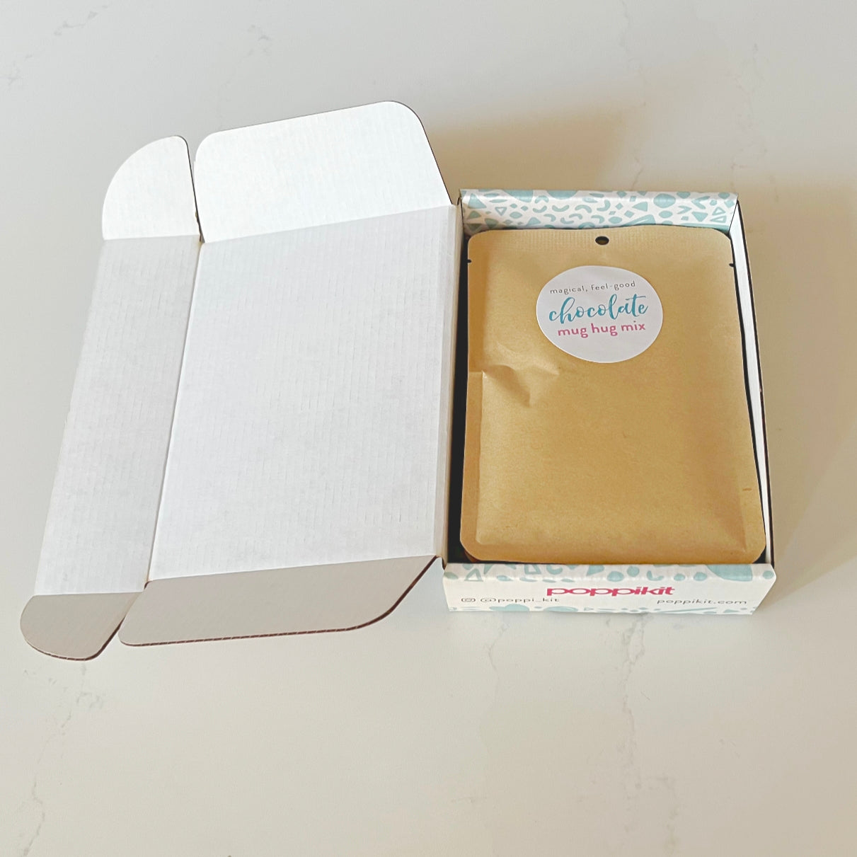 Chocolate mug hug box opened
