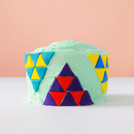 Geometric triangle mini cake