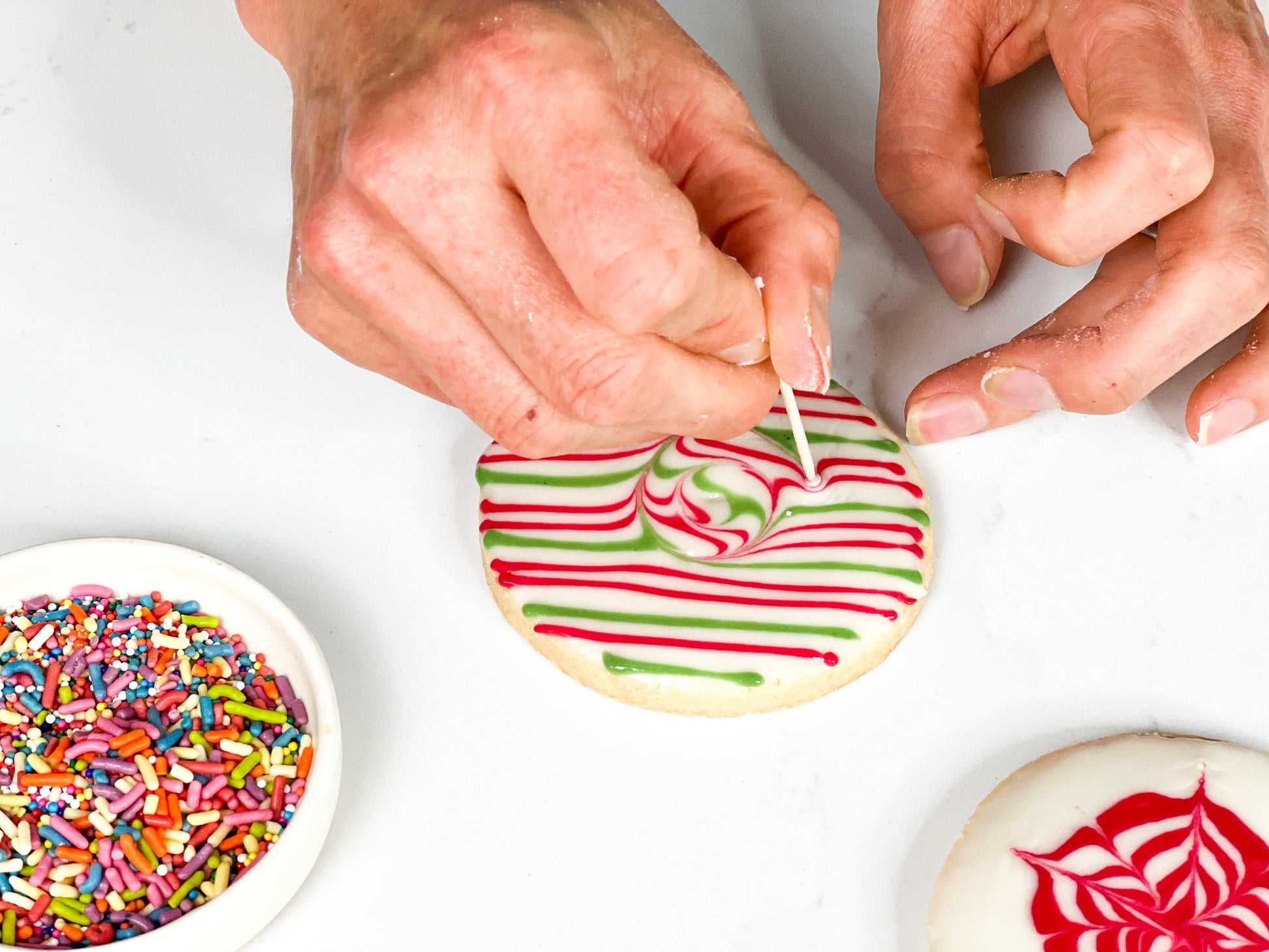 Decorating a sugar cookie